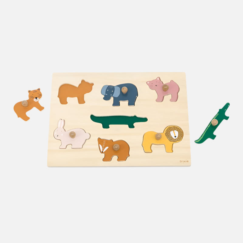 Wooden Puzzle, 7pcs - Trixie Baby Animals